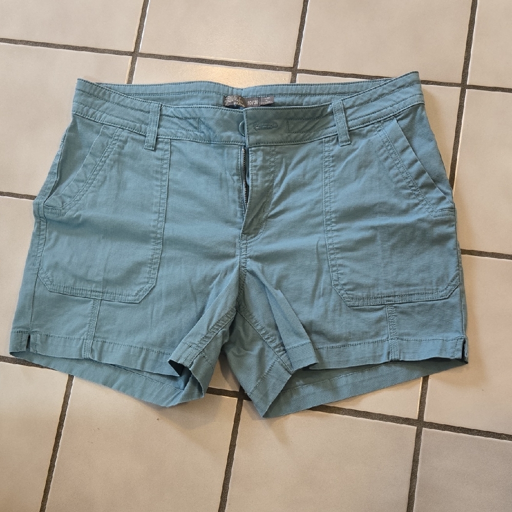 Prana Blue Cargo Shorts Cotton Blend Casual